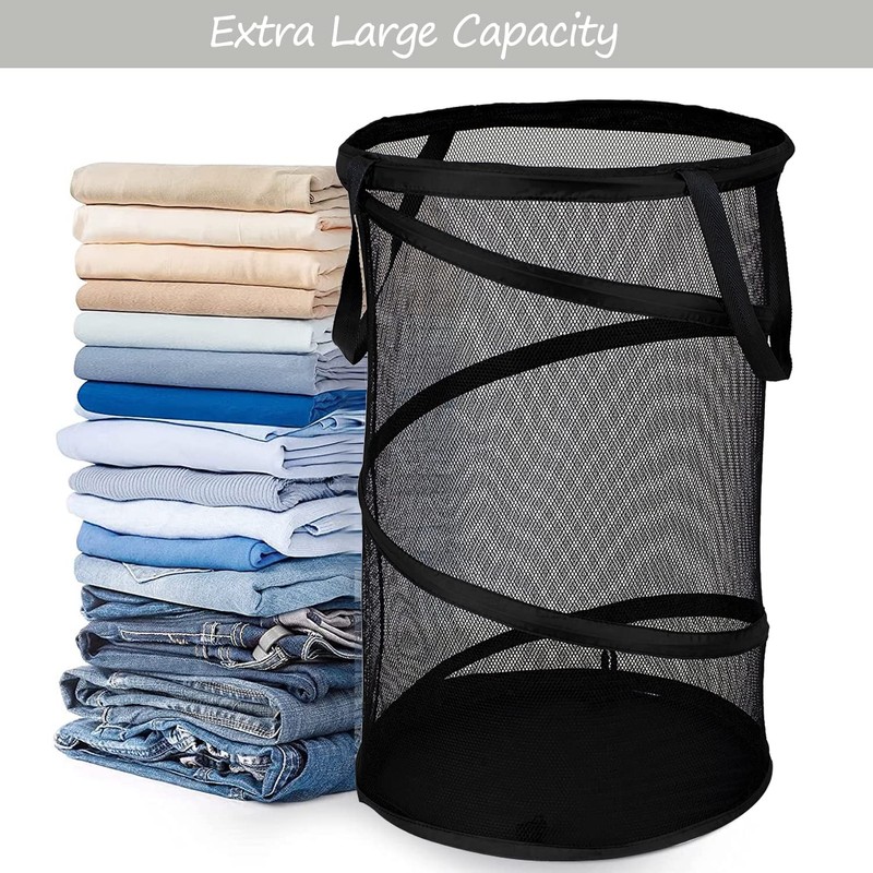 BATTOO Collapsible Laundry Basket Foldable Mesh Pop Up Hamper with