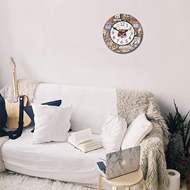 ROUTE66 American Wall Clock, Clock, 13.4 inches (34 cm), Road Sign, Wall Clock, Large, Vintage Style, Garage, Cool, Stylish, West Coast, Interior, American Miscellaneous Goods