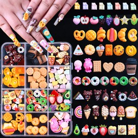 3D Mix Assorted Color Nail Charms Acrylic Multi Cute Nail Art Charms Hollow Candy Jewelry Nail Supplies for Nail Art Design DIY Crafts Accessories (-17)