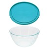 Pyrex 7402 6-Cup Sculpted Glass Mixing Bowl and 7402-PC 6/7-Cup