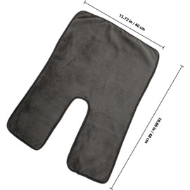 Toallas Faciales de Coral Fleece Diseño Dividido en Forma de U para Tratamientos de Belleza y Masajes, Paquete de 4 Piezas Color Gris Oscuro