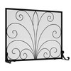 Fire Beauty Fireplace Screen,Handcrafted Wrought Iron,Flat Guard Metal Furnace Fireguards