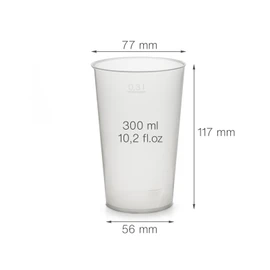 25x Transparent Quality Reusable Drinking Cups (300 ml) Made of Extra Strong and shatterproof Plastic (PP)