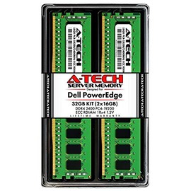 A-Tech 32GB (2x16GB) Memory for Dell PowerEdge R440, T440, R540, R640, T640, M640, FC640, R740, R740XD, R940, C6420 | DDR4 2400MHz ECC RDIMM PC4-19200 1Rx4 1.2V 288-Pin DIMM Server RAM Upgrade Kit