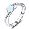 YL 925 Sterling Silver Engagement Ring 5MM Created Opal Infinity