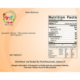 FirstChoiceCandy Gourmet Raw Natural Unsalted Walnuts 5 Pound
