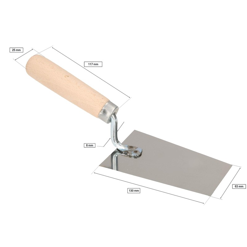 KOTARBAU® Stainless Steel Trapezoidal Trowel 130 mm x 63 mm