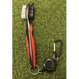 3-in-1 Retractable Golf Club Cleaning Brush Double Sided - Red, Blue, Black