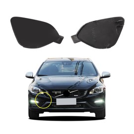 Car Front Bumper Tow Hook Cover Cap Compatible With Volvo S60 S60L V60 2014-2018, Right Passenger Side, Black, Plastic, Modern Style, 39820294 31323839