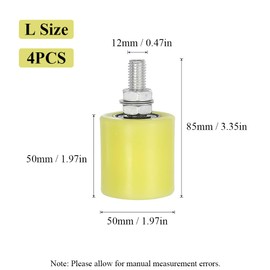 4 Stück Führungsrollen für Schiebetore, Nylonrollen Torstützbaugruppe, Universelle Rolltorführung mit Abgedichtetem Kugellager für Schiebetüren, 50x50mm