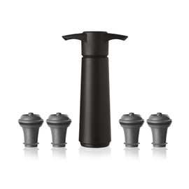 VacuVin Black Pump + 4 Caps