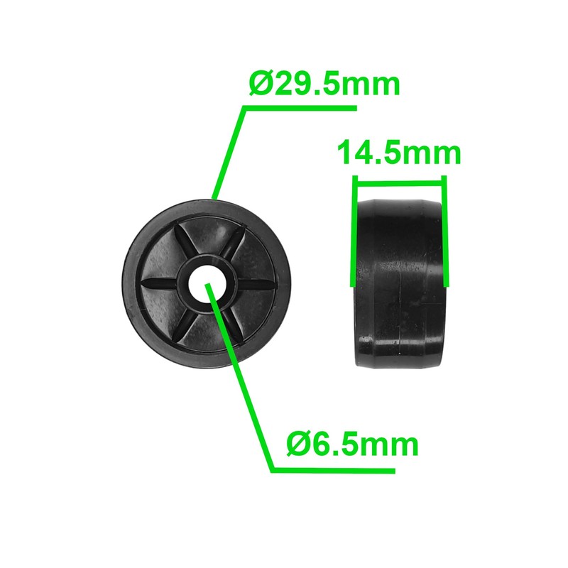 cyclingcolors 4 x Plastic Castors 30 mm Black Castor Guide