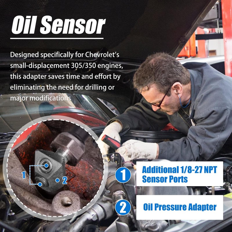 Oil Pressure Sensor Thread Adapter for Chevy Small Block 305