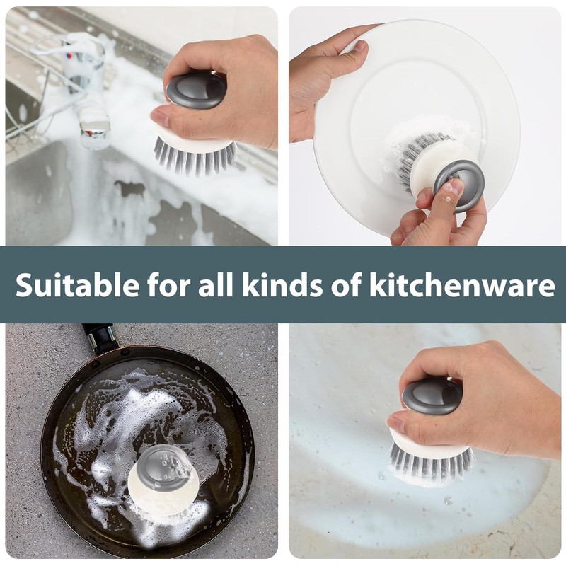 2 Pcs Stainless Steel Scrubber with Handle and 2 Pcs