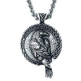 Leprato Viking Talisman Necklace for Men Norse Mjolnir Wolf Compass Valknut Amulet Pendant Nordic Viking Rune Jewelry Gifts