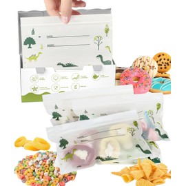 Compostable Ziplock Resealable Snack Size Bags,AYOTEE 100 Counts Biodegradable Zip Seal Bags, Snack Storage Bag, Food Storage Container With Secure Seal for Home & Travel