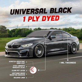United Universal Black 1Ply Window Tint Film - 20"x100', 5% VLT, 3 Rolls, Dyed PET Film, Deep Black Shade, 99% UV Block, Privacy & Interior Protection Film for Car, Truck, Home - Heat & Glare Control