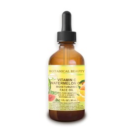 VITAMIN C WATERMELON OIL. Moisturizing Face Oil. Anti-aging, regenerating and nourishing. 20% Vitamin C and 100% Pure Watermelon Seed Oil. 1 Fl. Oz - 30 ml. by Botanical Beauty.