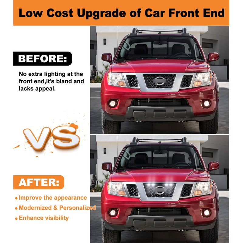 Front Bumper Grill Lights for Nissan Frontier 2009-2021 Accessories LED