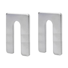 TERF® 50mm X 100mm X 5mm with 14mm Slots Galvanised Steel Packers Horseshoe U Shims Metal Spacers Fender Alignment U Shim Flat Plate Washer 5mm Thickness - Pack of 2