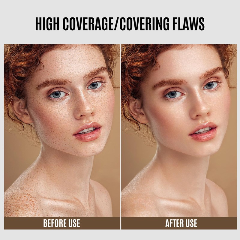 LAMUSELAND Full Coverage Foundation Makeup, Matte Liquid Waterproof Long-lasting Oil-free