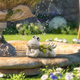 Valery Madelyn Gardening Goods 7.3 Inch Solar Light Outdoor Waterproof Frog Gardening Garden Ornament Object Home Decor Cute Birthday Present Outdoor Decoration Animal Resin