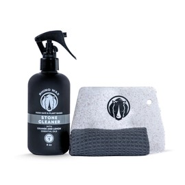 Rhino Wax Soapstone Cleaning Kit - Includes Stone Spray Cleaner, Scraper, Microfiber Cloth - Food Safe - Natural Ingredients - Safely Clean Soapstone, Slate, Granite, Quartz, Marble, Concrete - USA