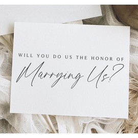 Will You Marry Us Card. Will You Do Us The Honor Of Marrying Us. Officiant Proposal Card.