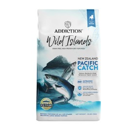 Addiction Wild Islands Pacific Catch - NZ King Salmon, Mackerel & Hoki - Whole Prey Diet with Omega-3 Rich Fish - High-Protein Grain-Free Dry Dog Food for All Life Stages - 20lbs