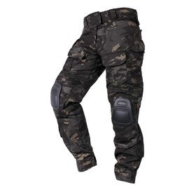 IDOGEAR Men's G3 Combat Pants with Knee Pads Multi Camouflage Trousers Airsoft Hunting Paintball Tactical Outdoor Pants (Black,30W x 31L)