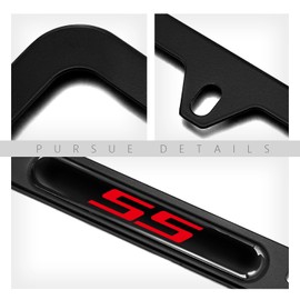 2 Pack Black Aluminum Alloy License Plate Frames Compatible with Chevy Camaro SS, Rustproof Automotive License Plate Cover, Premium Car Tag Holder with 4 Holes