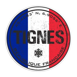 2 x 10cm Tignes France Fun Vinyl Stickers - Travel Sticker Laptop Luggage #23140 (10cm Wide)