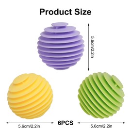 Pack of 6 Washing Balls for Washing Machine, Dryer Balls for Tumble Dryer Balls, Reusable Rubber Laundry Balls, Washing Balls for Washing Machine & Dryer Ball (5.5 cm)