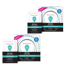 Summer's Eve Active Daily Performance Feminine Wipes, pH Balanced, 14 Count (Pack of 2)
