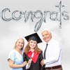 TONIFUL Congrats Balloons - 45 Inch Silver Congrats Foil Balloons