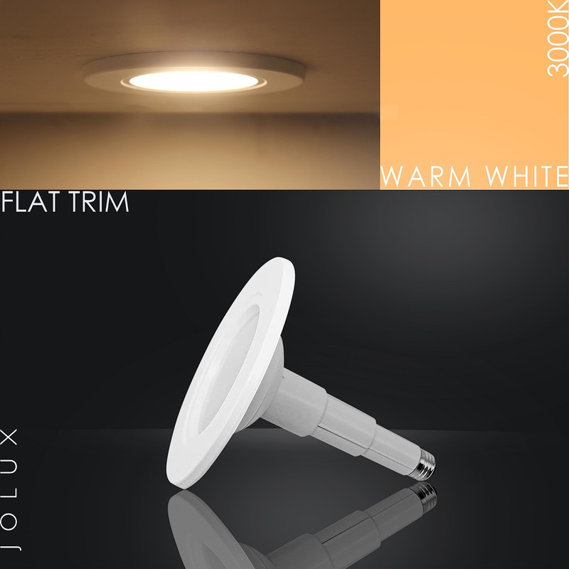 Jolux 5/6 Inch LED Can Lights Adjustable Recessed Retrofit Downlight,12W=60W,3000K