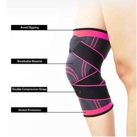 NuCamper Knee Support Knee Pad Knee Support for Men and Women Compressed with Patella Gel Pad & Spring Side Stabilizers for Weight Sports Relieves Knee Pain, Meniscus Tear, ACL, Arthritis