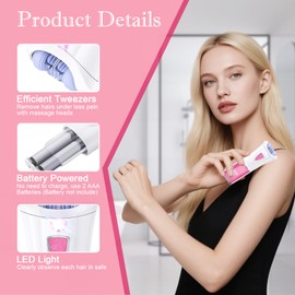 Glabrouse Skin Epilator, 2025 New Glabrouse Skin Hair Remover for Women Face, Glabrousskin Hair Removal with LED Light, Cordless Facial Hair Removal for Women Facial, Arms, Legs and Bikini (Pink)