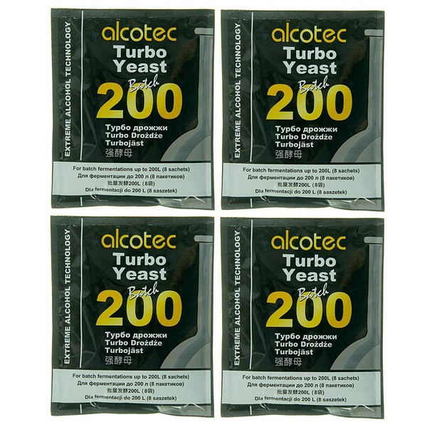 Alcotec Batch 200 Turbo Yeast (Pack of 4)