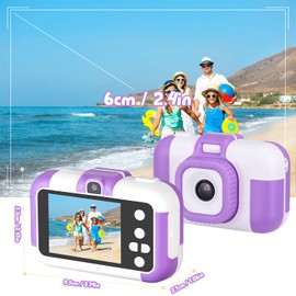 SUZIYO Children Camera, Birthday Electronic Toys for Kids, Upgrade Toddlers Selfie Digital Camcorder 1080P for Age 4-7 Years Old Boys & Girls (with 32G SD Card, Purple)