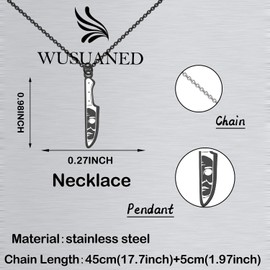 WUSUANED Scary Michael Necklace Killing Knife Jewelry Myers Killer Gift Horror Movie Fan Gift (Michael Killer Necklace)