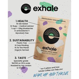 Organic Chemical-Free Ground Coffee - NEW LARGE 450G PACK - Single Origin, 100% Arabica Beans. For Cafetiere, Filter or AeroPress (Medium Roast)