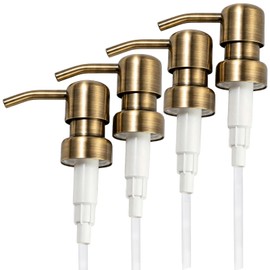 4 Pcs Soap Dispenser Pump Replacement, Gold Stainless Steel