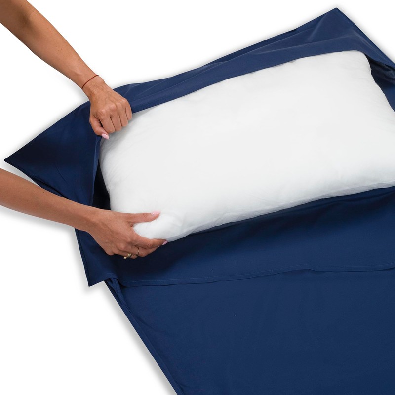 Silkrafox Cotton Sleeping Bag Cotton with Zip and Cushion Compartment