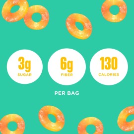 SmartSweets Low Sugar Peach Rings 12 Pack 1.8 Ounce 3g Sugar 130 Calories