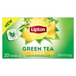 Lipton Lemon Green Tea, & Lemon Black Tea 20CT (2ea) (Variety Pack)