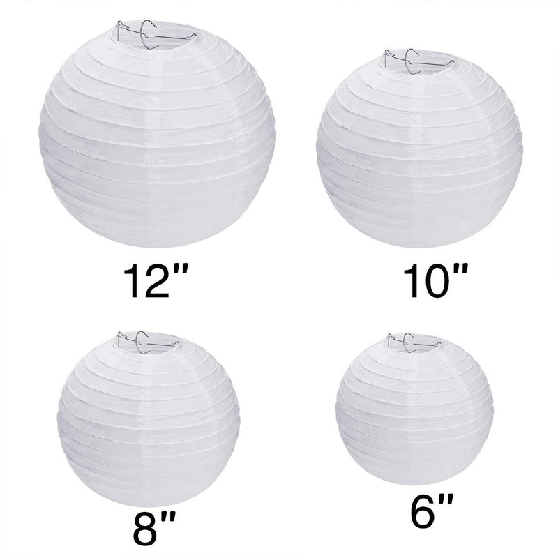 LIHAO Paper Lanterns, White Lanterns, Paper Lanterns, Pack of 10,