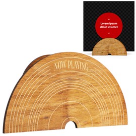 Geelin Now Playing Wall Mount Vinyl Record Stand Hanging Record Storage Display Wood Album Shelf Bracket Floating Now Playing Lps Holder Retro Gifts for Music Lovers Vinyl Collectors Players