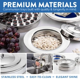 Steadfast Selections - (Offering Plate Blue Premium Stainless Steel Offering Plates for Church | Offering Trays | Church Collection Plate | Church Offering Plates