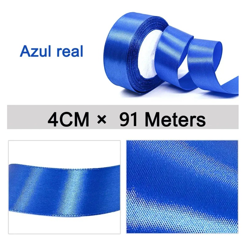 Rollo Liston Satinado Para Decoración Ancho 4 Cm 91 Metros